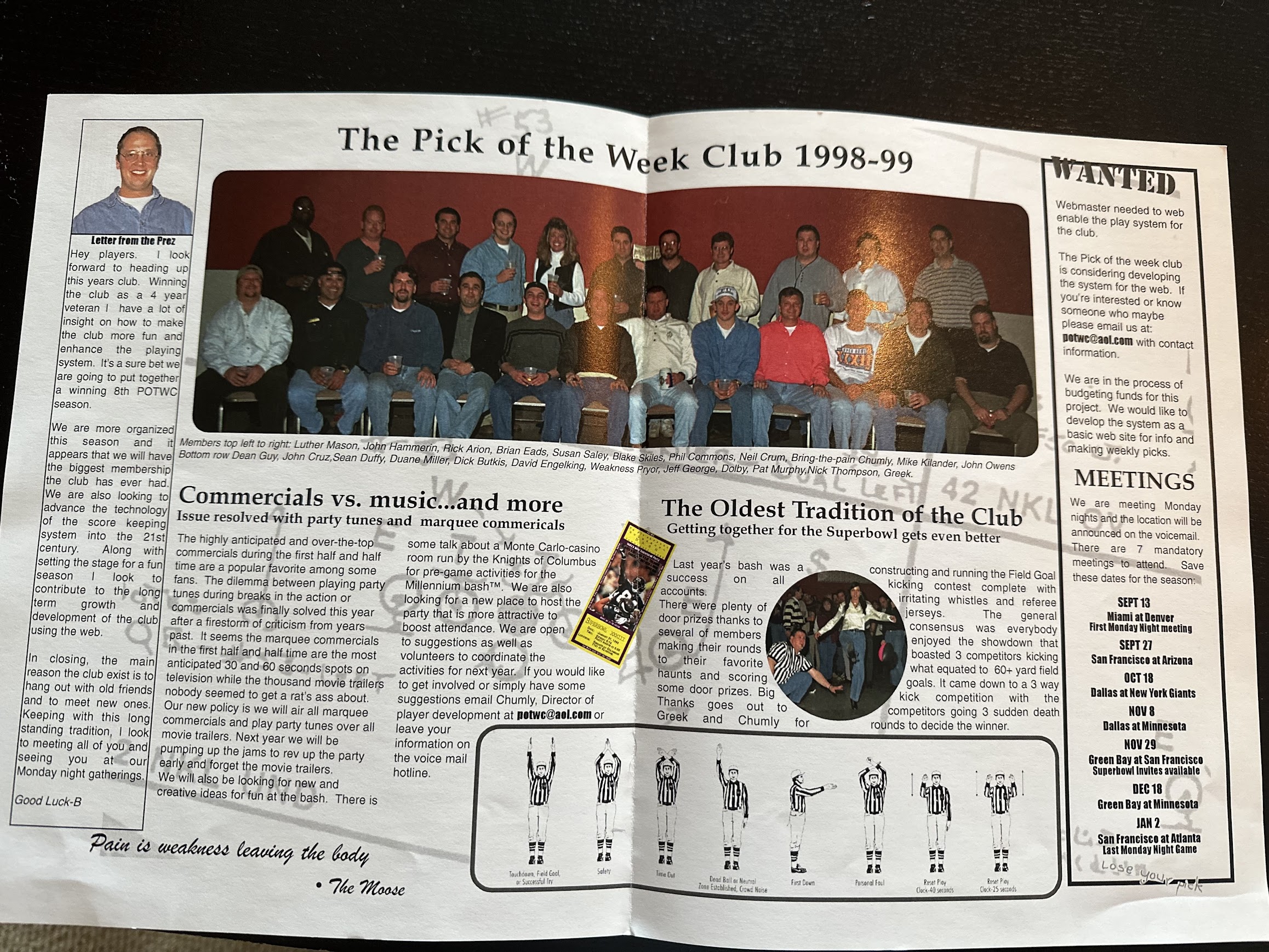 Club Newsletter 1998-1999